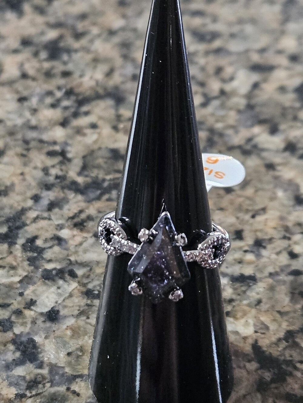 Bomb Party RG91661 "A Secret Between Us” Black Ice Crystal Sz 6